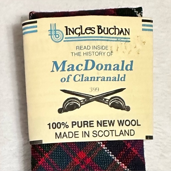 NWOT Ingles Buchan Tartan Tie MacDonald of Clanranald Modern 100% Pure New Wool - Picture 6 of 7